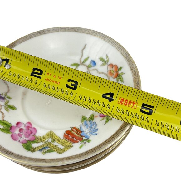 Vintage Hand-Painted Floral Patterned Porcelain Saucer Plates Set Of 4 - Picture 6 of 8